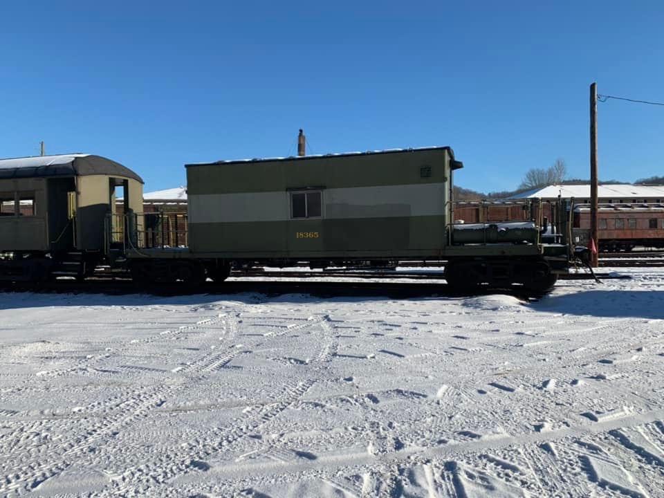 a train covered in snow